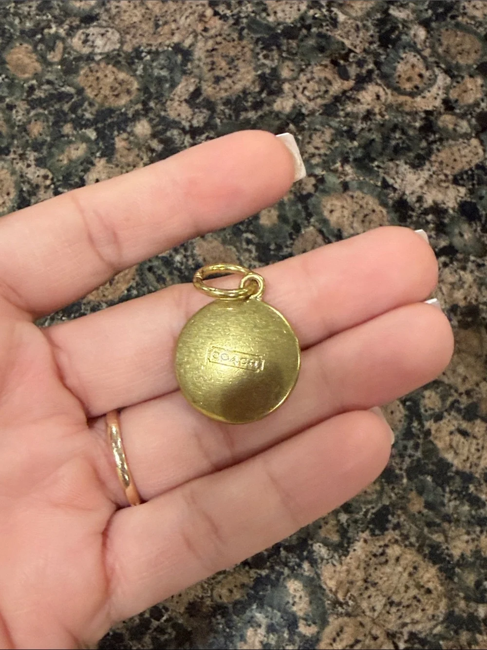 Coach Gold-Tone Disc Charm Key/Card Holder Accent